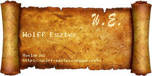 Wolff Eszter névjegykártya